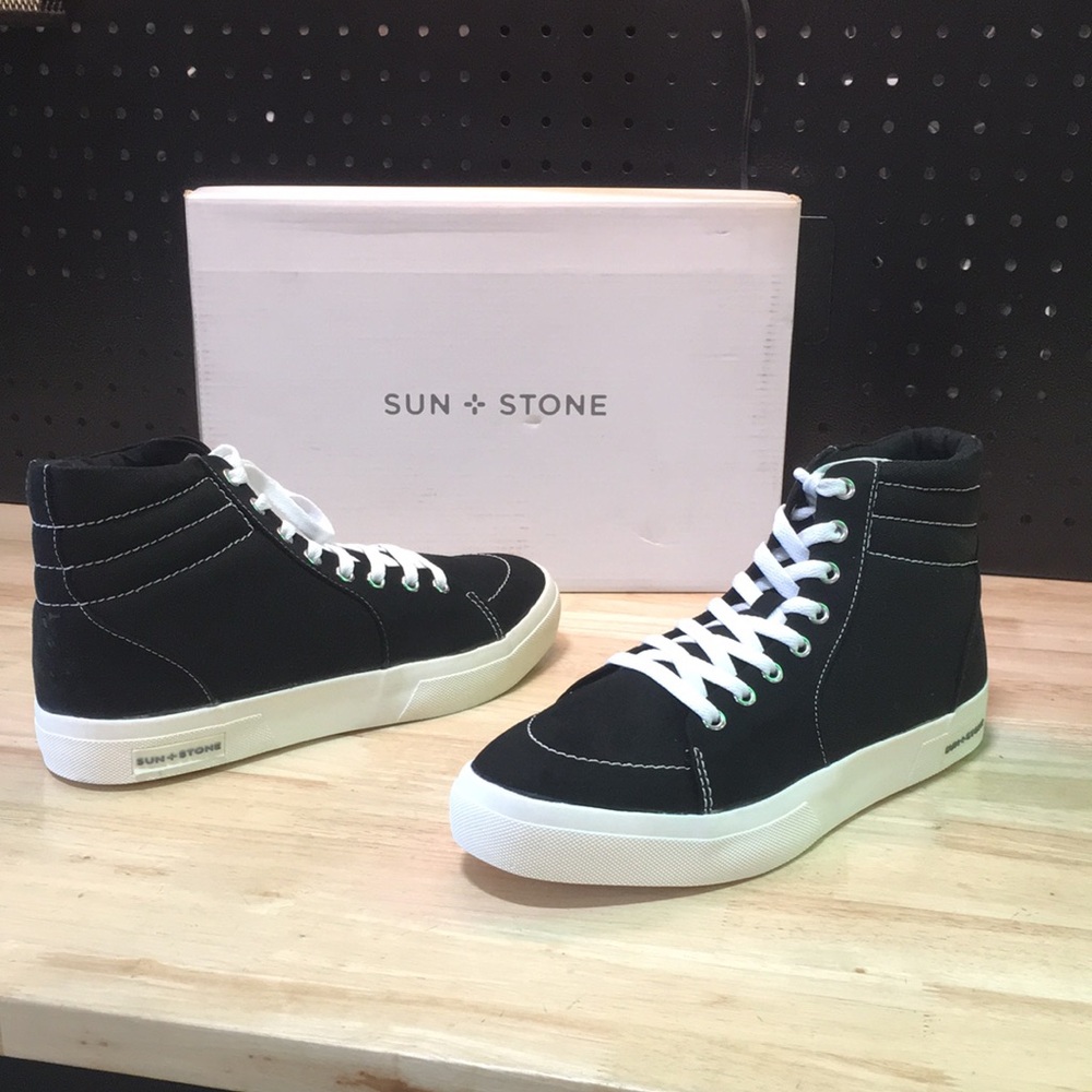 Sun + Stone Men's Black High-Top Sneakers